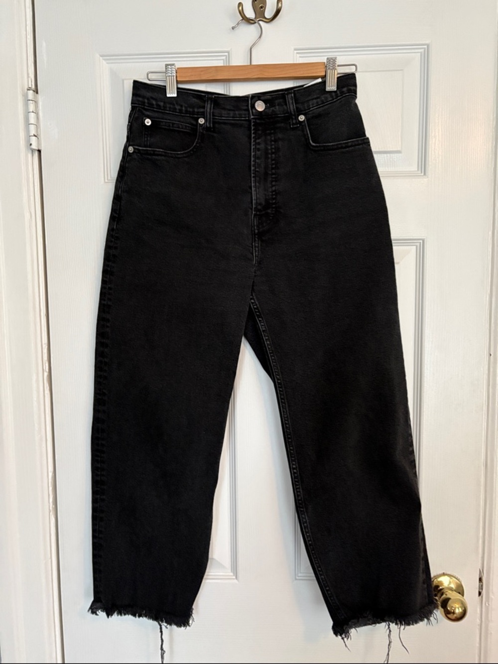 Everlane Black Frayed Hem Jeans